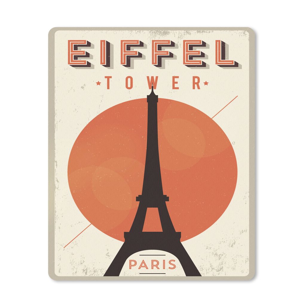 MuchoWow Mauspad Mousepad Eiffelturm - Vintage - Paris 19x23 cm - Mousepads - Maus Mat - Pad - Mausunterlage - Mauspads - Spielen