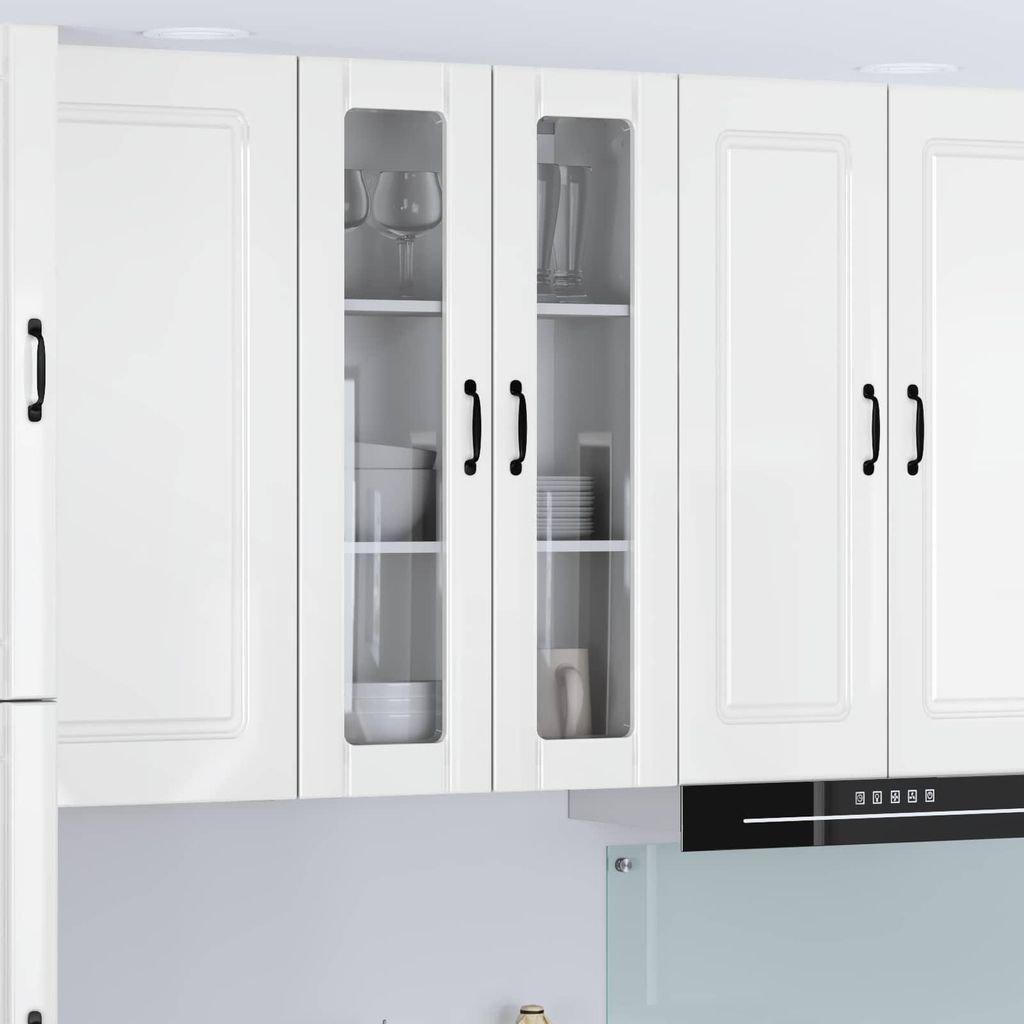 vidaXL Wandglas-Schrank LUCCA Hochglanz Weiß 60 x 31 x 100 cm