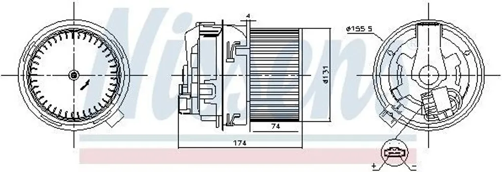 Ventilateur d'habitacle silencieux Nissens 87591 à moteur renforcé
