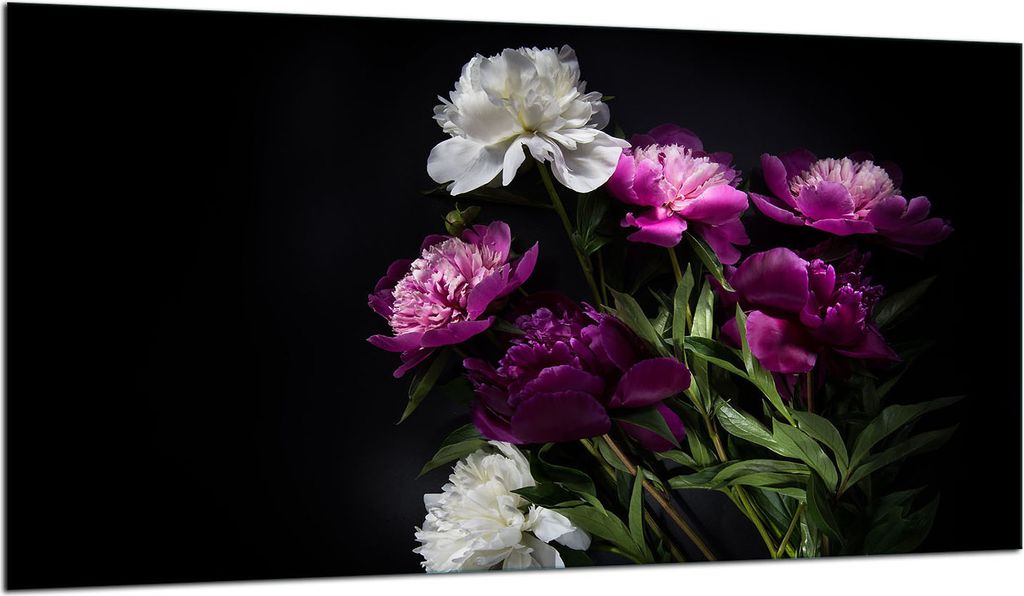 Herdabdeckplatte Glaskeramikkochfeld-Abdeckung Spritzschutz Glas 90x52 Blumen