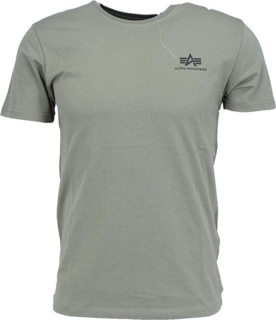 ALPHA INDUSTRIES BASIC T SMALL LOGO Herren Logoshirt, Größe:L, Farbe:Olive