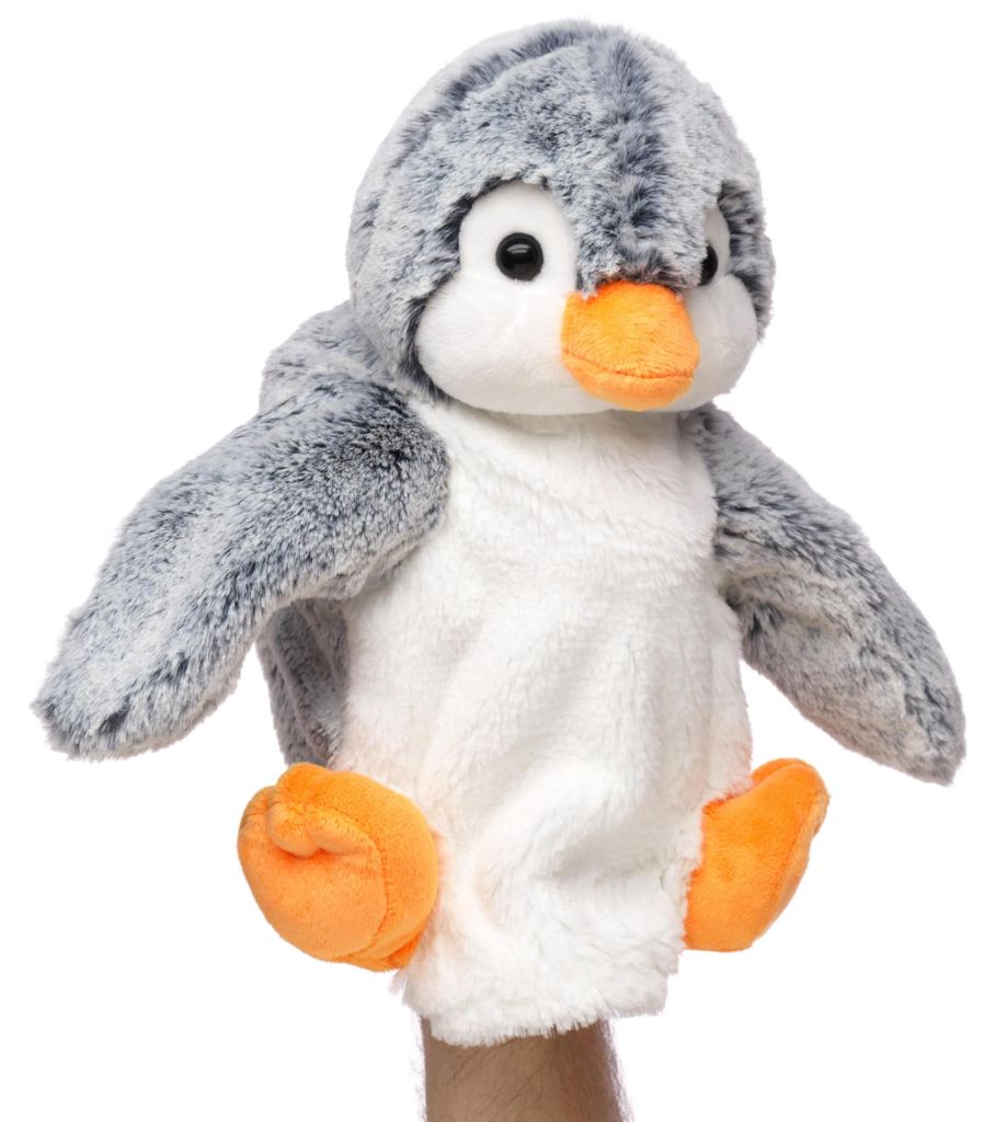 Uni-Toys - Handpuppe Pinguin (blau-meliert) - 24 cm (Höhe) Produktbild 