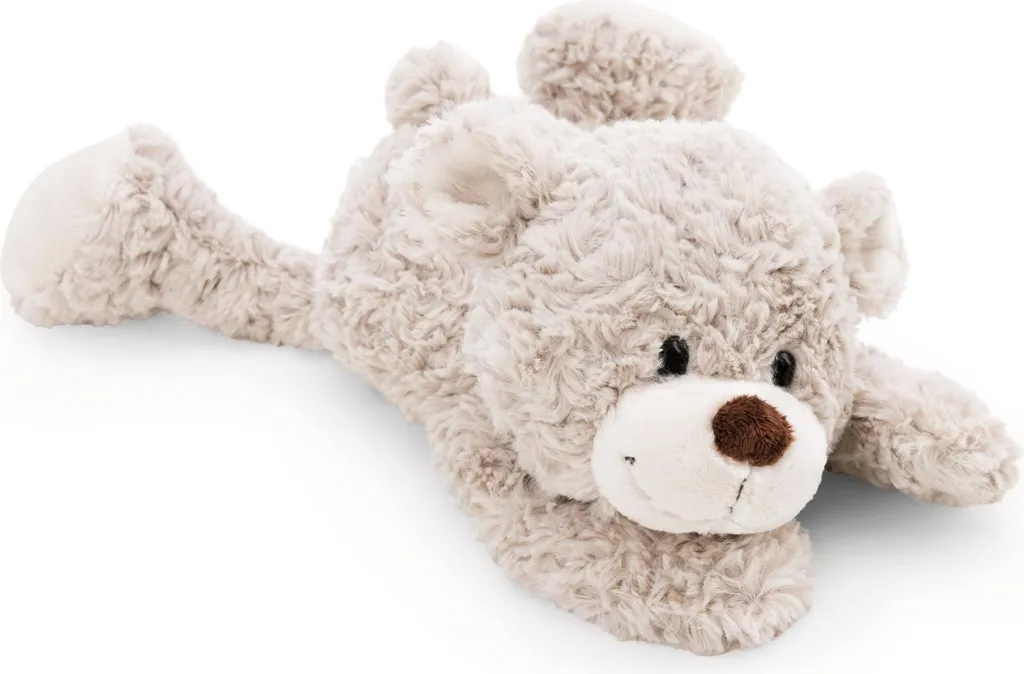 Ours en peluche Nici Finni beige position allongée 30 cm pour enfant