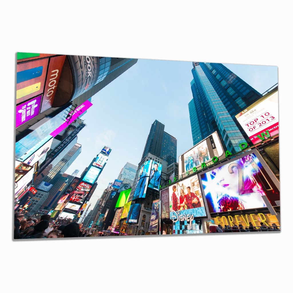 Wallario Herdabdeckplatte aus Glas, Größe 80 x 52 cm 1-teilig, Motiv Times Square in New York