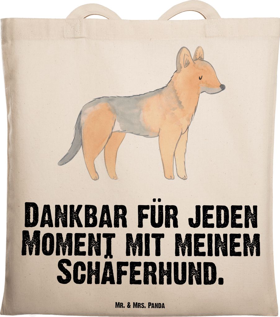 Mr. & Mrs. Panda Schultasche Schäferhund Moment - Transparent - Geschenk, Beutel, Tasche, Tote Bag, Deutscher, Jutebeutel, totebag