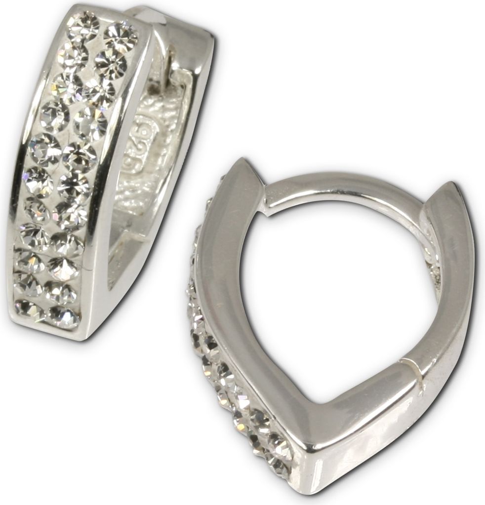 SilberDream Creolen für Damen 925 Silber weiß Herz Zirkonia Produktbild 