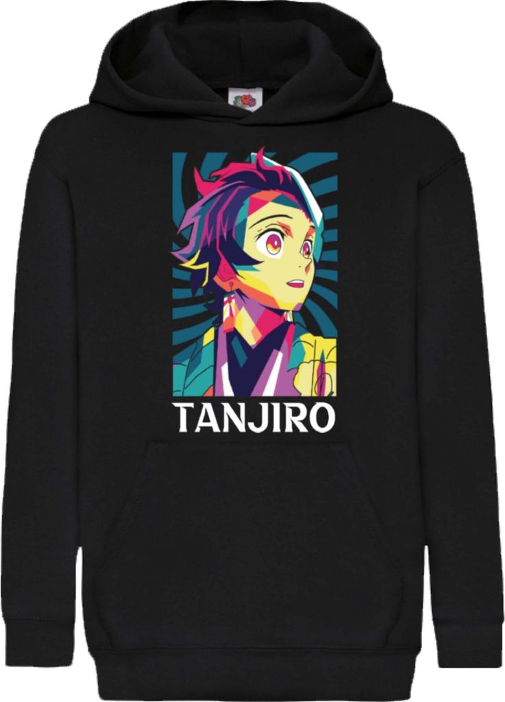 Kinder Kapuzenpullover Demon Anime Slayer Tanjiro Kamado 012, 9-11 Jahr - 140 / Schwarz