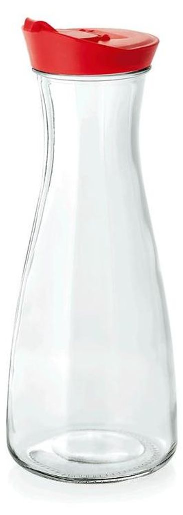 Glas Karaffe 26 cm, 1 l, rot Produktbild 