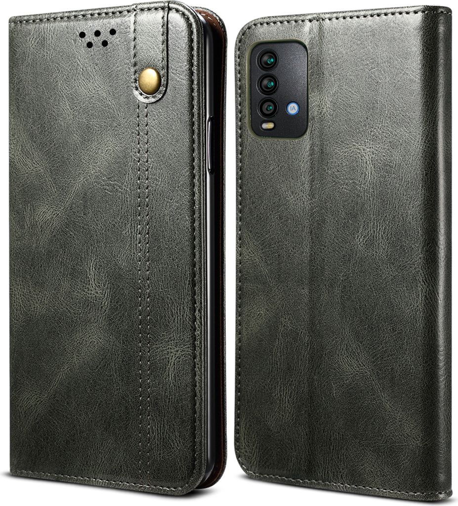 Redmi 9T Hülle, LaimTop Leder Flip Brieftasche Schutzhülle für Xiaomi Redmi 9T / Redmi 9 Power Grün