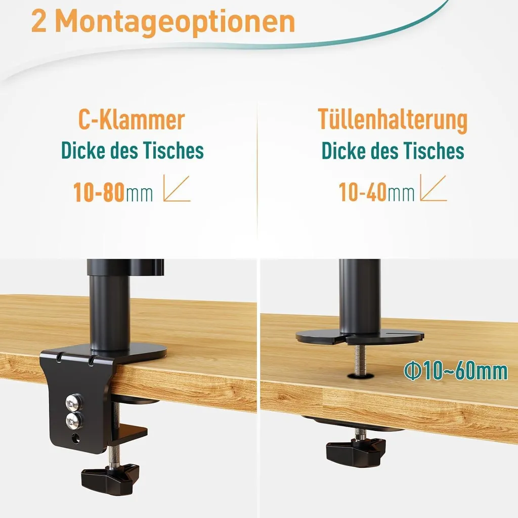 Support Écran Triple Ergonomique Réglable avec Capacité 8kg par Bras
