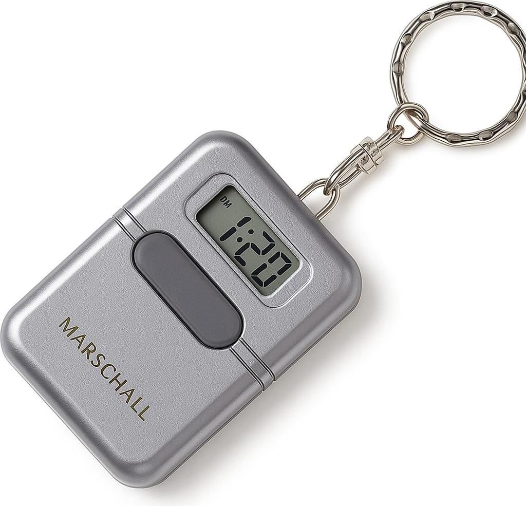 Schlüsselanhänger mit sprechender Uhr silber-metallic Produktbild 