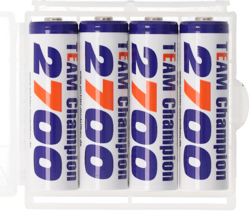 Team Champion Akku Mignon/AA 2700mAh 4er Set inklusive praktischer Aufbewahrungsbox AA