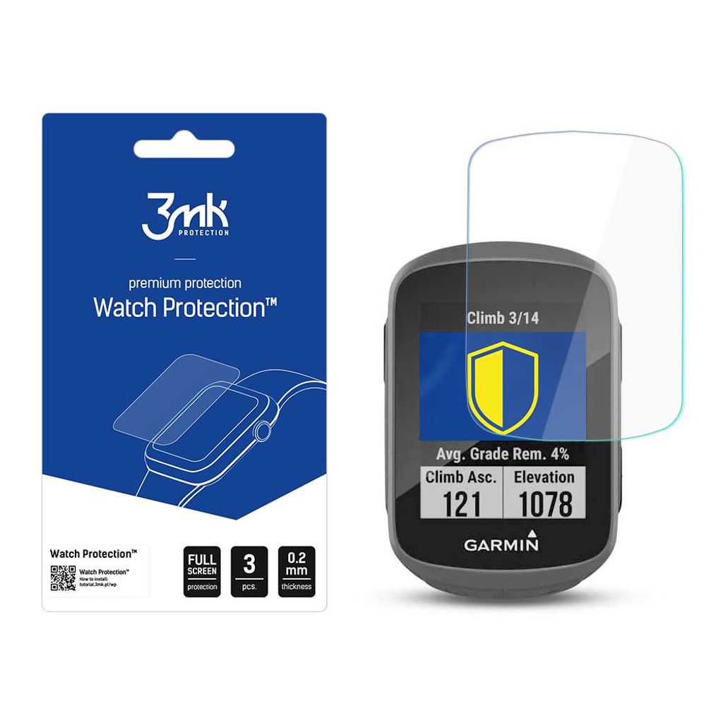 3mk Display Hybridglas Watch Protection für Garmin Edge 130 Plus 0,2mm (3 Stück)