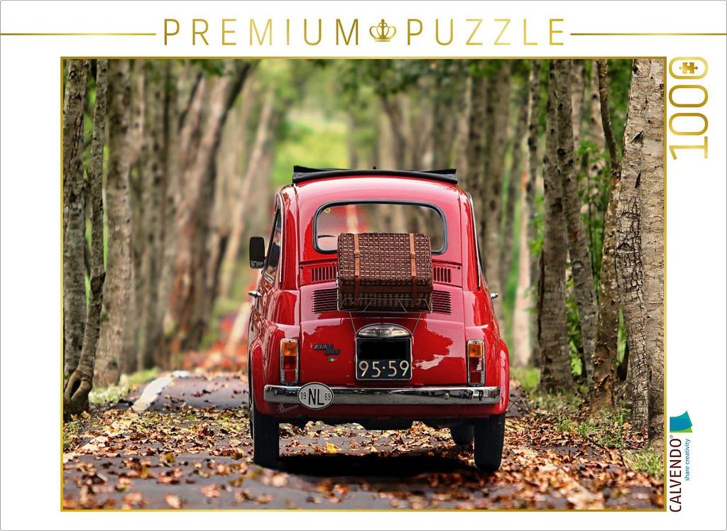 CALVENDO Puzzle Fiat 500 | 1000 Teile Lege-Größe 64x48cm Foto-Puzzle für glückliche Stunden
