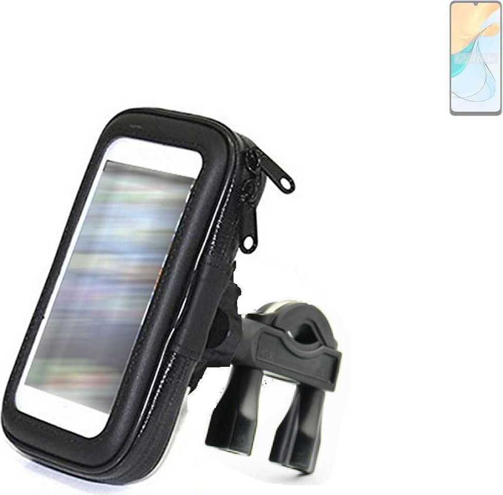 K-S-Trade Fahrrad-Halterung kompatibel mit ZTE Blade V50 Vita Handy-Halterung Halter Lenkstange Fahrradhalterung Motorrad Bike Mount Wasserabweisend