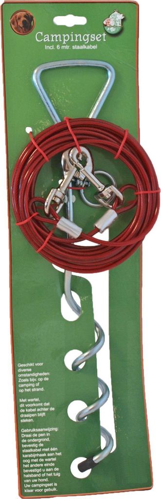 Campingset 6-Meter-Stahlseil mit Drehzapfen - Gebr de boon