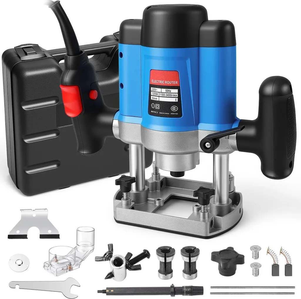 Fresatrice per Legno ad Alta Velocità Blu - Elettroutensile Versatile