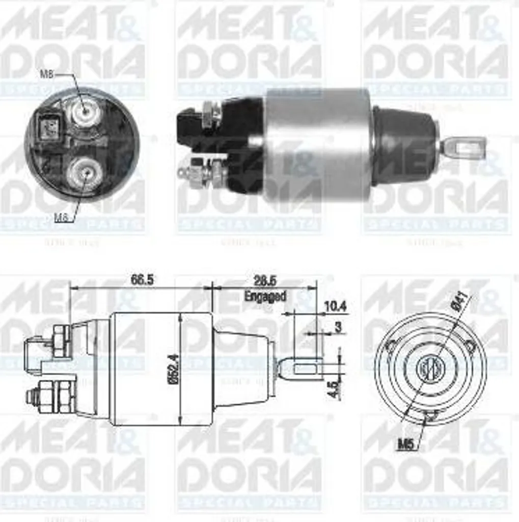 Solénoïde Démarreur MEAT & DORIA 46265 pour BMW X5 E60 E65 OE 12417552120