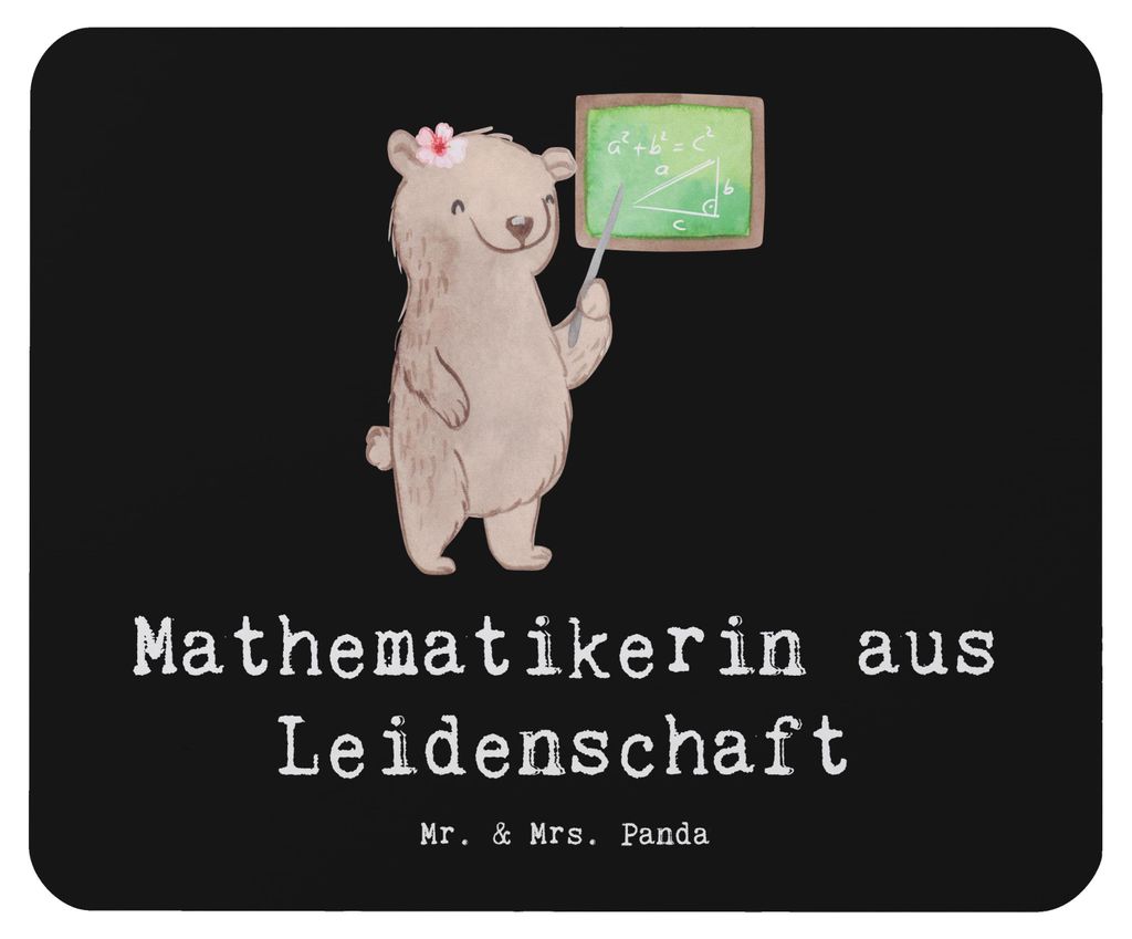 Mr. & Mrs. Panda Mouse Pad Mathematikerin Leidenschaft - Schwarz - Geschenk, Mousepad, Spruch, Bachelor, Mauspad, mausteppich, Witzig, Master, laptop