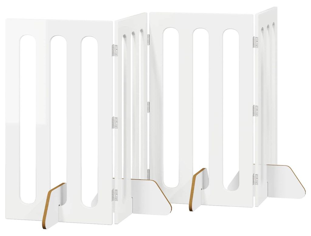 vidaXL Faltbarer Haustierzaun 4 pcs Hochglanz Weiß 201 x 38 x 90 cm