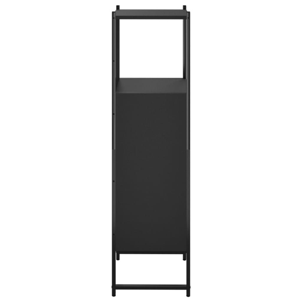 vidaXL Badschrank Schwarz 33x33x120,5 cm Holzwerkstoff Produktbild 4