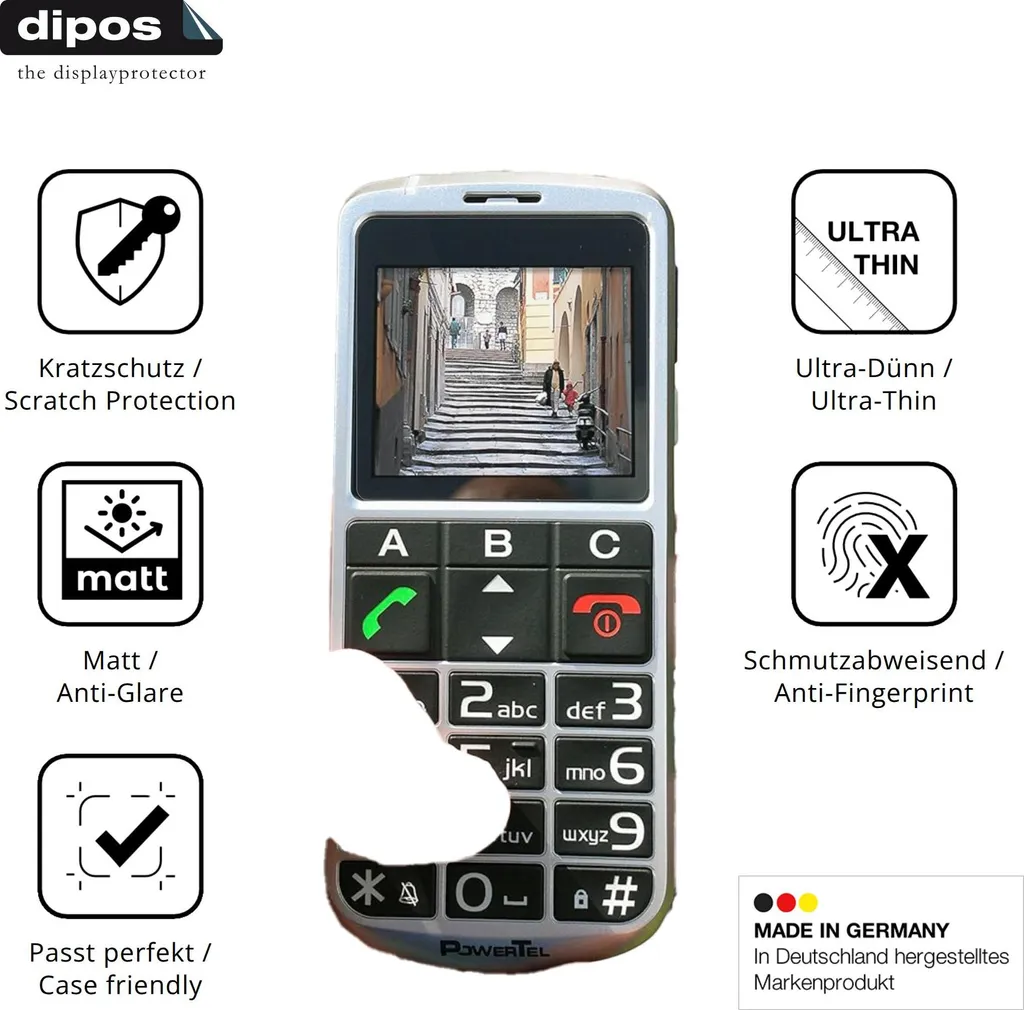 4x Pellicola Amplicomms PowerTel M8000 Protezione Schermo Antiriflesso dipos - 7