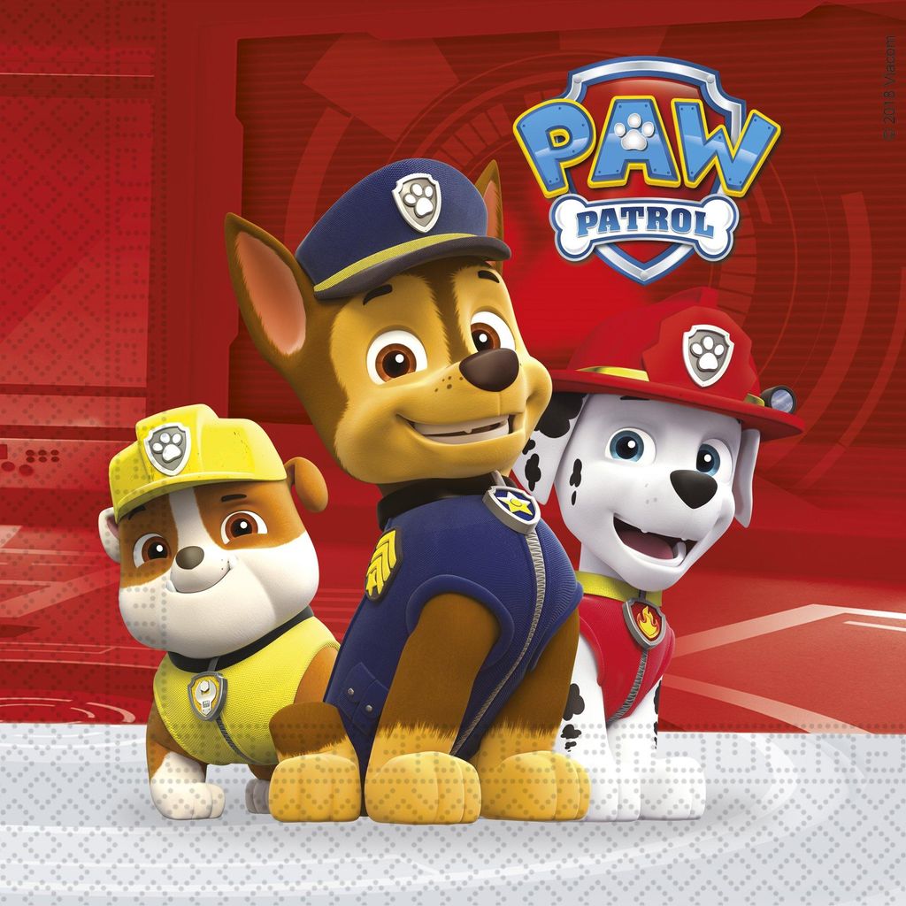 Párty ubrousky PAW PATROL - Tlapková patrola - 33x33 cm - Obrázek produktu 