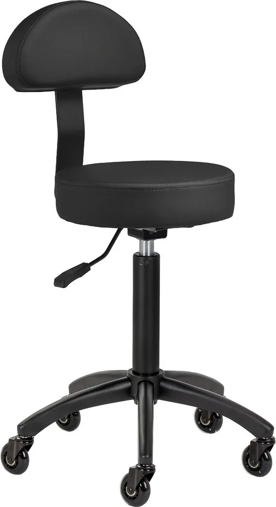 Tabouret de coiffure Comfort Plus noir pour salon de beauté et esthétique