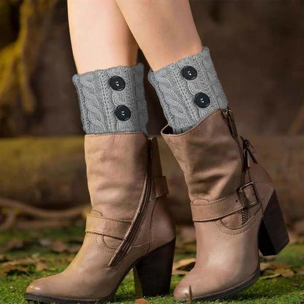 Jambières tricotées pour femmes - Modèle thermique en maille côtelée