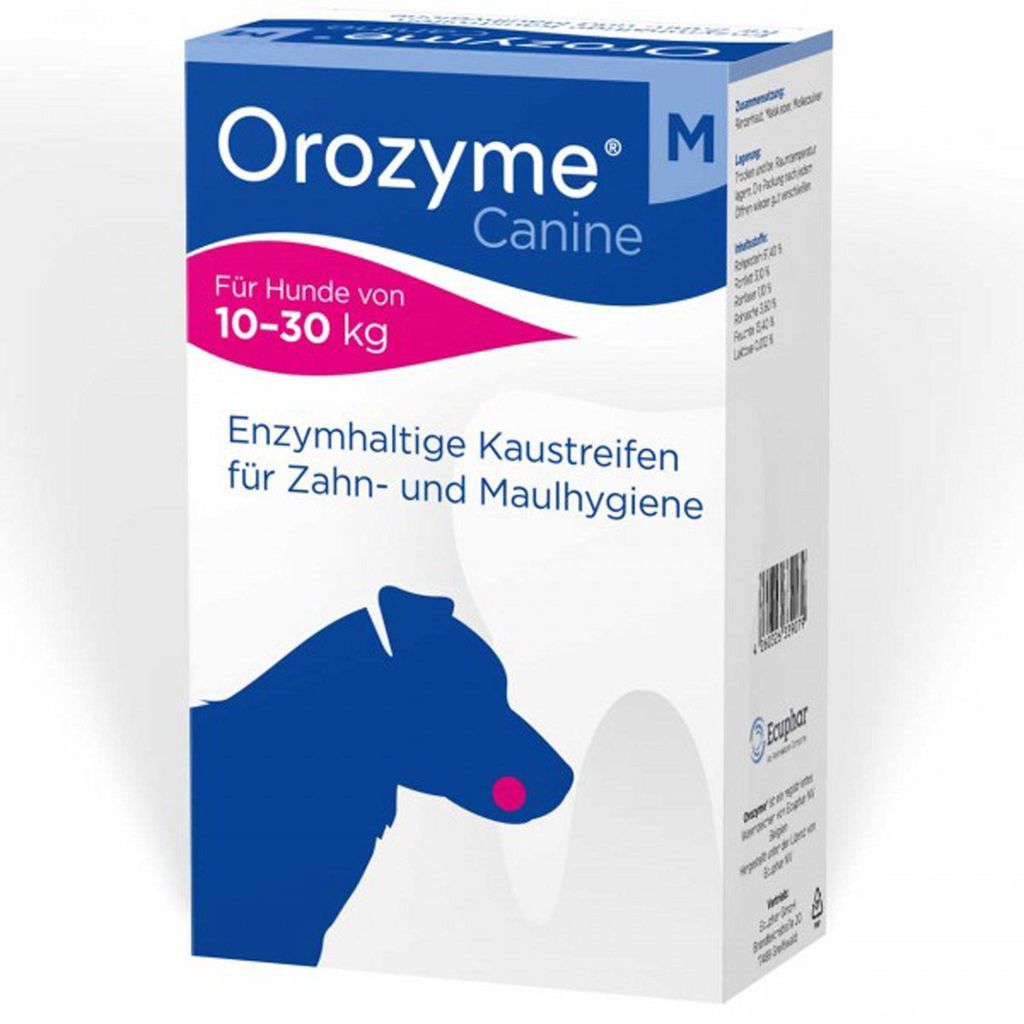 Orozyme Kaustreifen M 141 g für Hunde | Zahnpflege | Kollagen | Gebiss
