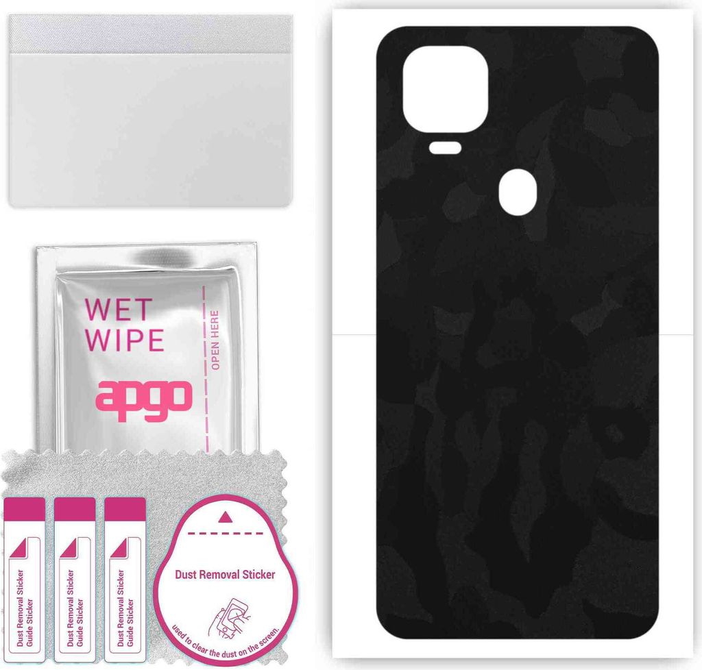 apgo Rückseite Schutzfolie, Skin, kompatibel mit ZTE Blade V2020 5G, Hinten Displayschutzfolie aus Vinylfolie, kratzfest, einfache Montage - Schwa...