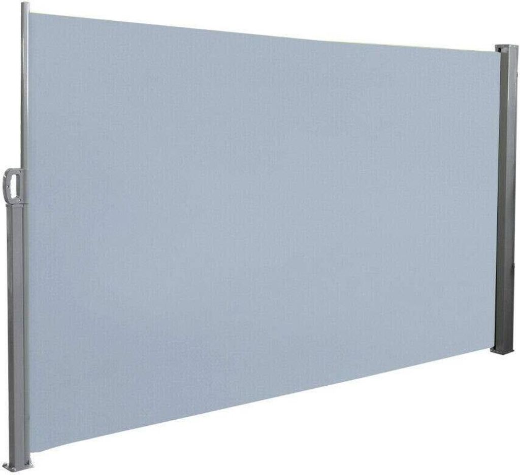 Sessamen-LP Seitenmarkise 180 x 300cm Seitenrollo Sonnenschutz Sichtschutz Windschutz für Balkon Terrasse Garten, Grau