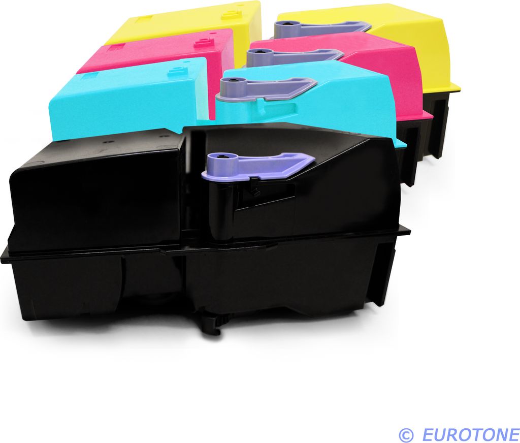 4x Eurotone Toner Alternative für Kyocera 1T02HP0EU0 TK-820K Black Schwarz / 1T02HPCEU0 TK-820C Blau Cyan / 1T02HPBEU0 TK-820M Rot Magenta / 1T02H...