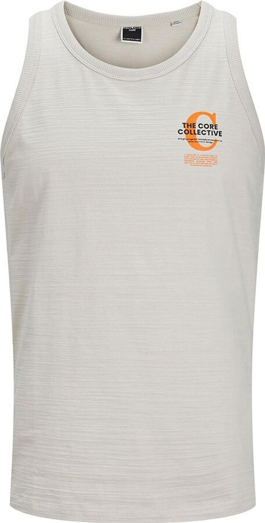 Jack & Jones Slub Print ärmelloses T-shirt Beige M Mann Beige M