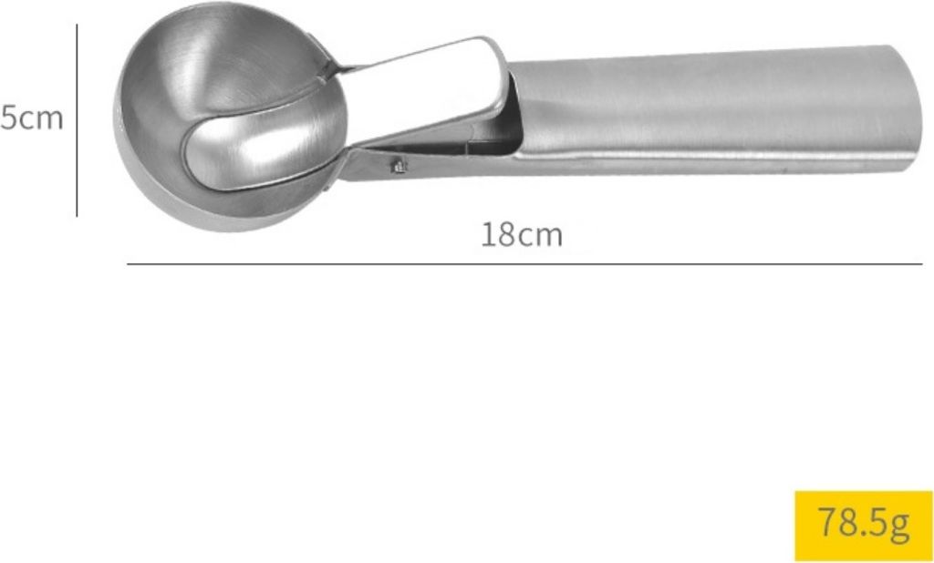 18 cm Eisportionierer aus Edelstahl