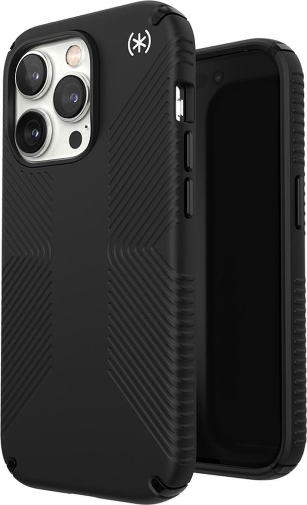 Speck Presidio2 Grip - Anti-Rutsch-Tasche fr iPhone 14 Pro (Schwarz / Schwarz / Wei)