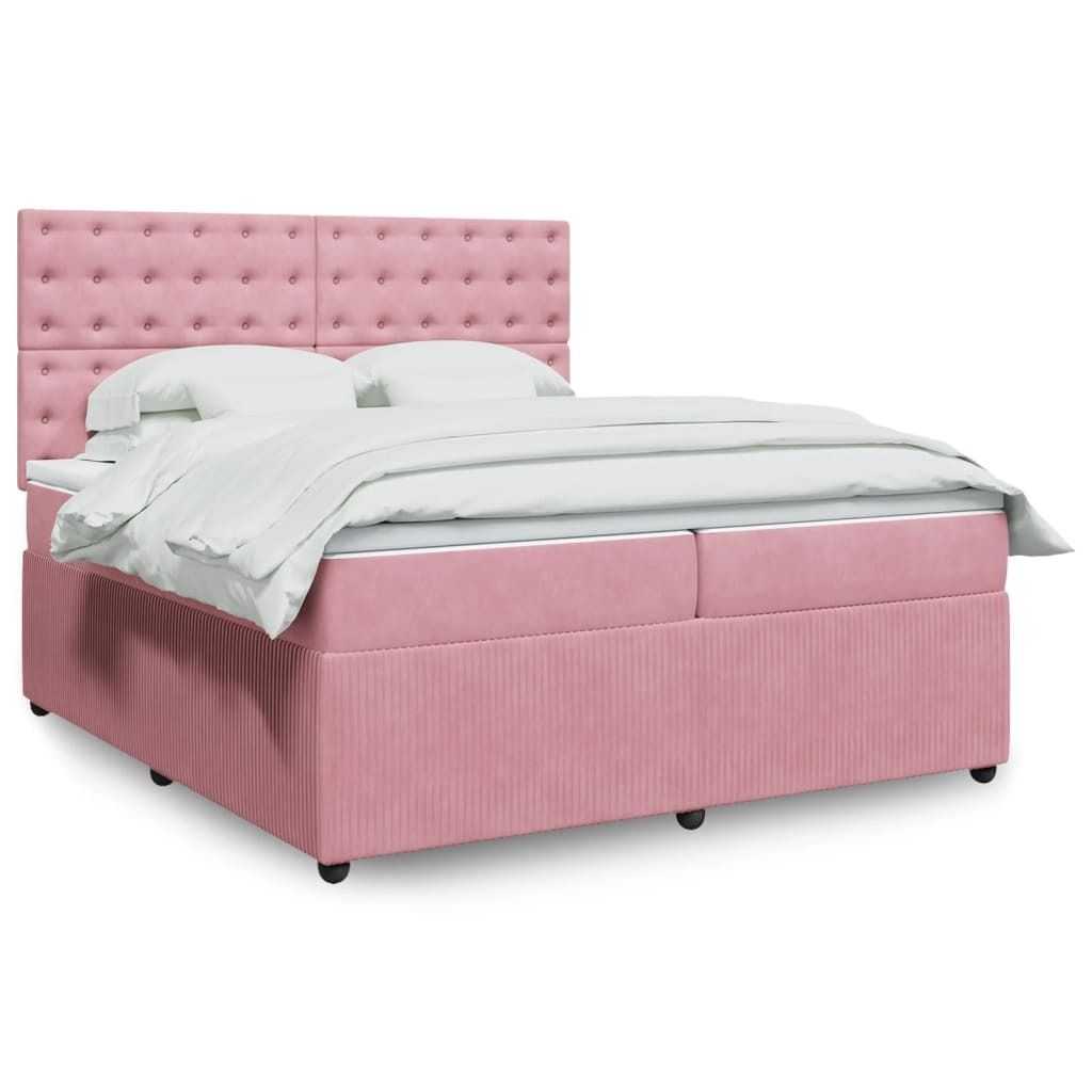 Maison Exclusive - Boxspringbett mit Matratze Rosa 200x200 cm Samt