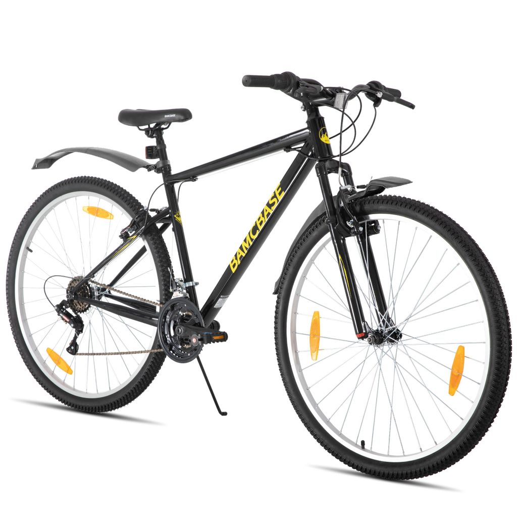 HILAND Mountainbike 29 Zoll Herren Studenten fahrräder, Gelände Pendlerfahrräder Mit 18 Gang, Doppel-V-Bremsen, stoßdämpfender Federgabel, Sch...