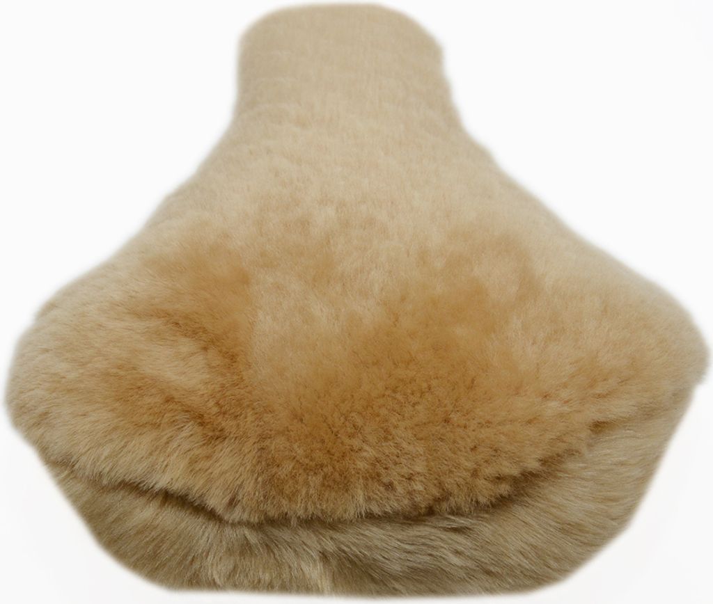 Reissner Lammfelle Fahrradsattel Bezug Fahrradsattelüberzug aus echtem Lammfell mit Webfellkranz FSB-C-II-CAM Camel 27x24cm (Gr.II)