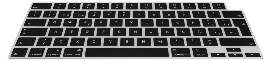 kwmobile Silikon Tastaturschutz QWERTY (Spanien) kompatibel mit Apple Macbook Air 13.6 M3 2024 A3113 - in Schwarz