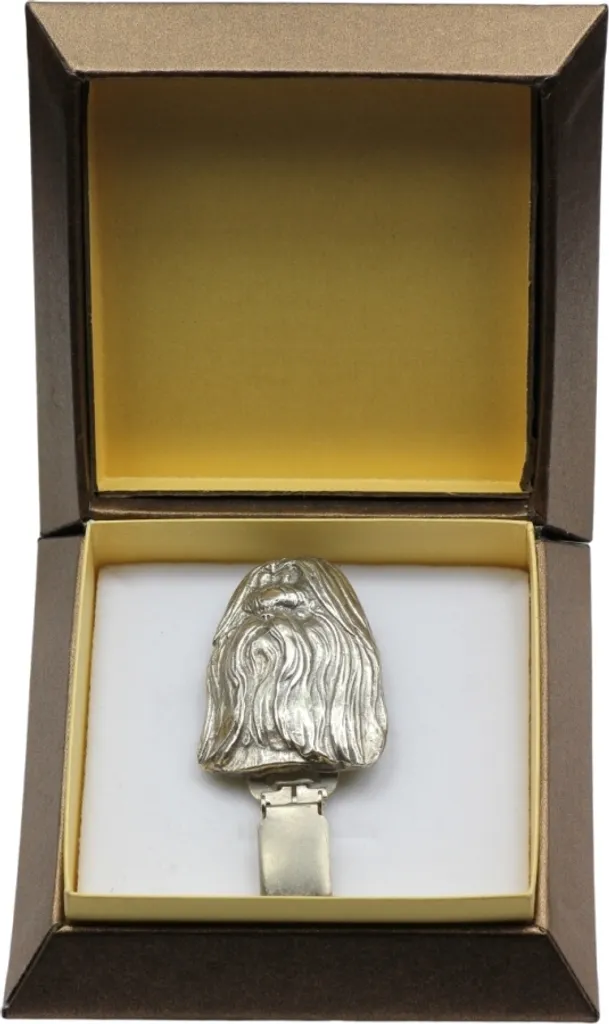 Spilla Porta Numero Shih Tzu Art-Dog Argentata per Esposizione Canina