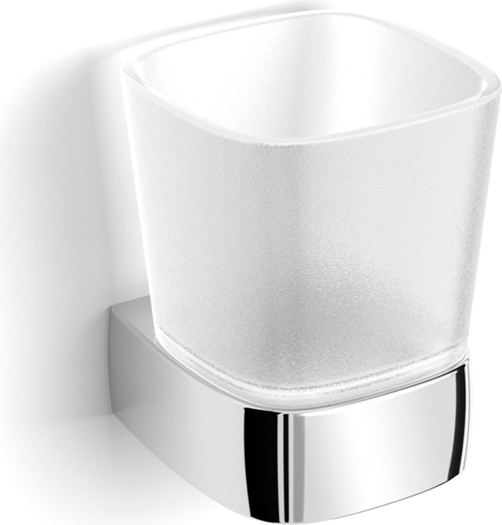 VIGOUR Vogue Glashalter mit Glas Wandmontage, verchromt