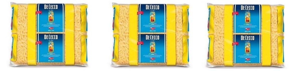3x De Cecco Fusilli Pasta di Semola di Grano Duro Hartweizengrieß Pasta 100% Italienische Pasta Kurze Pasta Packung mit 3Kg