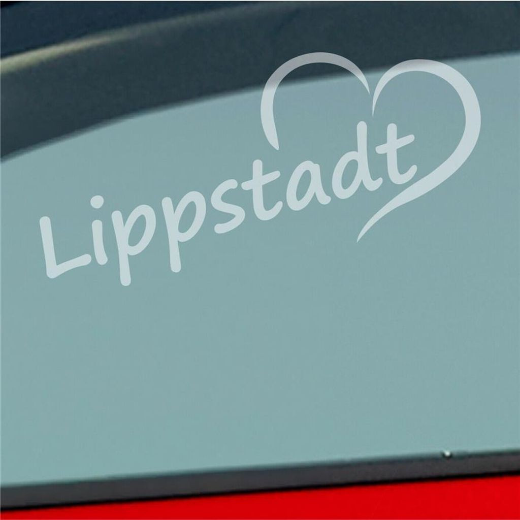 Auto Aufkleber Lippstadt LP Soest Herz Stadt City Liebe 19x8 cm Milchglas Sticker Heckscheibenaufkleber