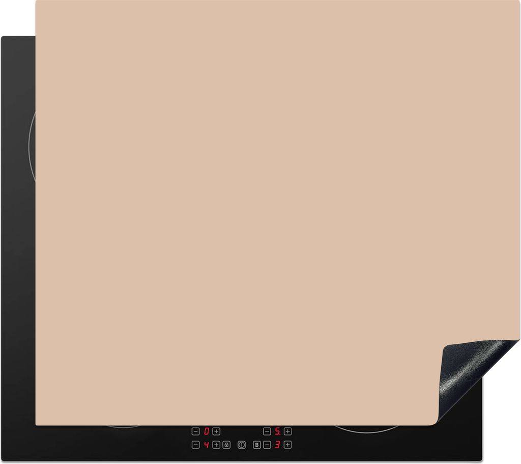 KitchenYeah Herdabdeckplatte Beige - Farben - Unifarben , 59x51cm, Küche Deko, Glaskeramikfeld Herdabdeckung, Abdeckplatte fùr Kochfeld