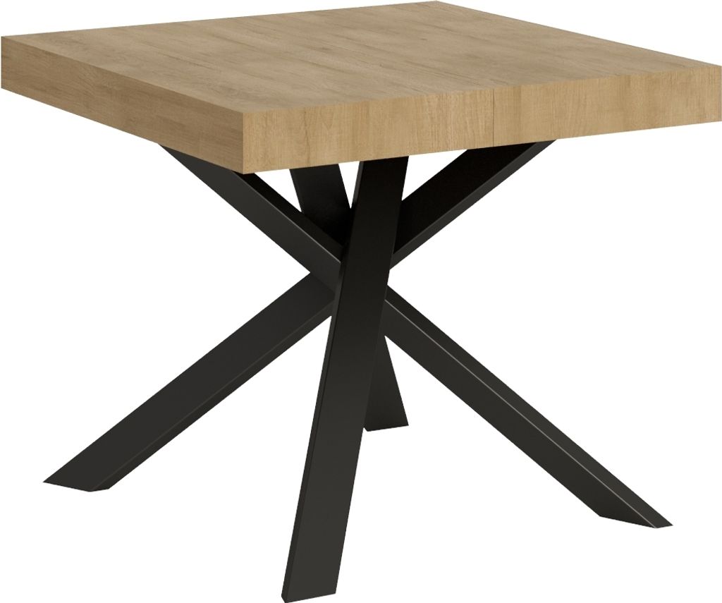 ITAMOBY - Ausziehtisch 90/194x90 cm Clerk Eiche Natur Tischbeine Anthrazit