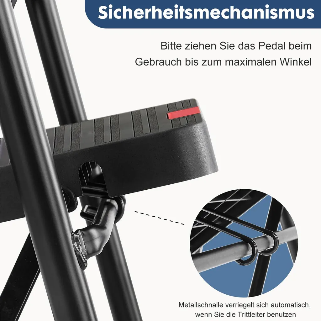Marchepied robuste et durable 2 marches, échelle pliable avec sécurité renforcée