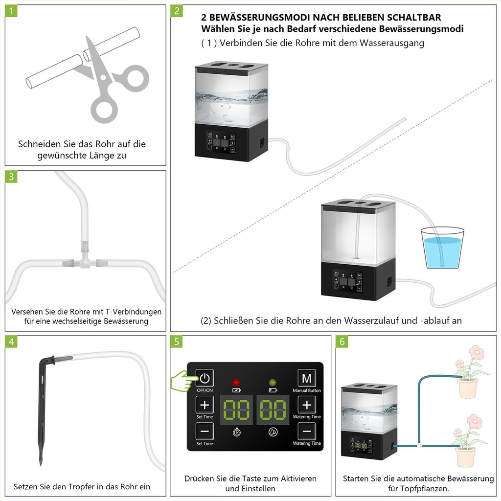 Fasmov Bewässerungskugeln Aus Glas – 6 Stück, 6 Cm Durchmesser – Automatisches Gießen Für Pflanzen