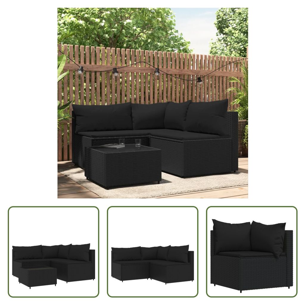 The Living Store 4-tlg. Garten-Lounge-Set mit Kissen Produktbild 