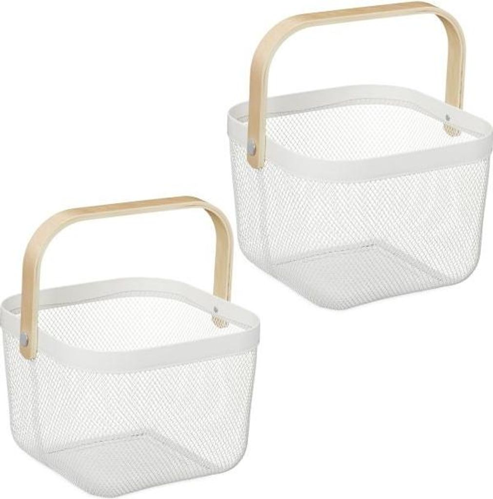 Drahtkörbe mit Griffen, 2er-Pack
